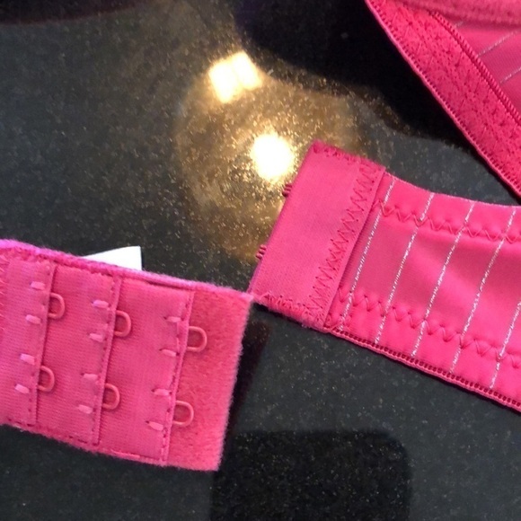 Rampage Intimates Pink with Metallic Stripes and Black Lace Trim Padded Bra - Picture 9 of 9